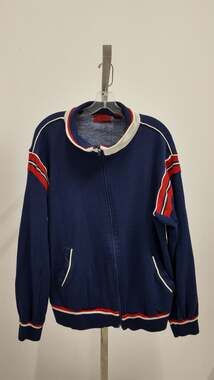 Vintage 70s/80s Apparatus Striped Zip-Up Track Jacket - (L)